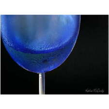 Blue Wine Glass' Canvas Art by Kathie McCurdy
