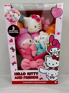 2025 Boxed Hello Kitty & Friends Plush Valentines Bouquet My Melody Cinnamoroll - Picture 1 of 2