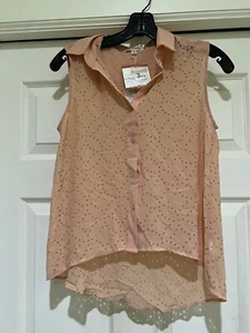 Cotton Candy Damen transparentes Shirt in Pfirsich Größe Small UVP 65 $ - Bild 1 von 3