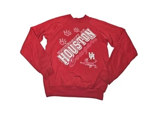 VTG Houston Cougars Puff Print Sweatshirt Size XL Red UH University of Houston - Picture 1 of 9
