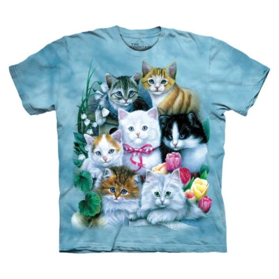 The Mountain Kittens Flowers Cat T-Shirt New (SM - 3X) - Image 1 of 3