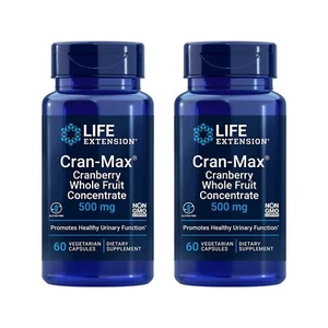 2 PACK Life Extension Cran-Max 500mg Cranberry Whole Fruit Concentrate 60 V Caps - Picture 1 of 6