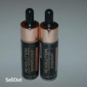 Revolution Liquid Highlighter Duo Bronze Gold & Starlight Dewy Glow - Picture 1 of 4