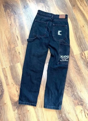 Calça jeans masculina bordada com vários bolsos Karl Kani XS jeans - Imagem 1 de 4