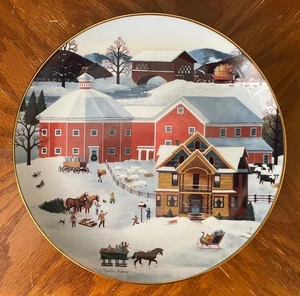 Weihnachten Porzellan Sammelteller "Christmas on the Farm" #D7248 Größe: 8,25" - Bild 1 von 2