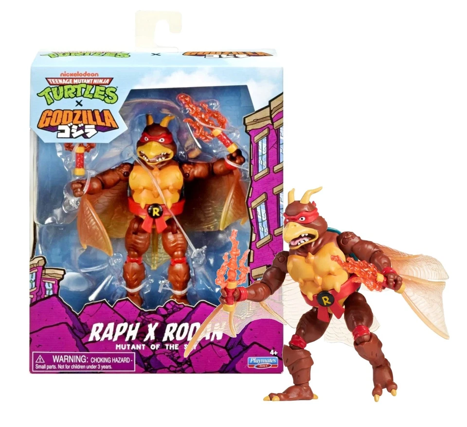 6-дюймовая фигурка Teenage Mutant Ninja Turtles x Godzilla Raph x Rodan как новая в коробке - Изображение 1 из 1