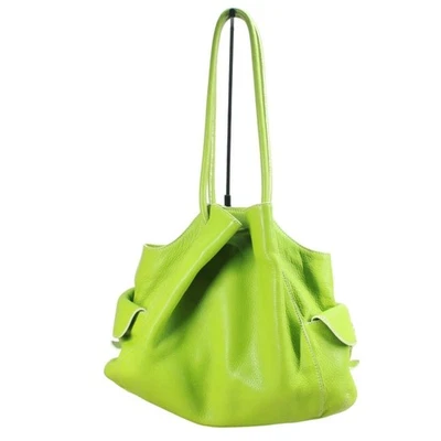 Cole Haan Women's Lime Green Pebbled Leather Double Handle Shoulder Bag - Image 1 of 4
