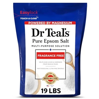 Sulfato de magnesio puro a granel de sal de Epsom USP, sin fragancia, 19 libras Foto 1 de 4