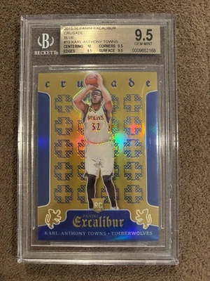 Karl Anthony Towns 2015-16 Excalibur Crusade RC azul/199 BGS 9,5 True Gem+ 💎  Foto 1 de 2