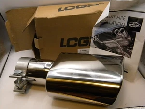 Punta de escape de acero inoxidable enrollada inclinación ovalada entrada de 2,5" - salida de 5,5" x 3" - Imagen 1 de 10