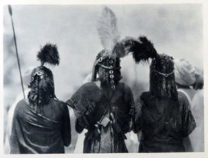 Aulad Hamid Straußenfeder Kopfschmuck Araber Stamm 1930 Fotogravur Vintage Druck - Bild 1 von 3