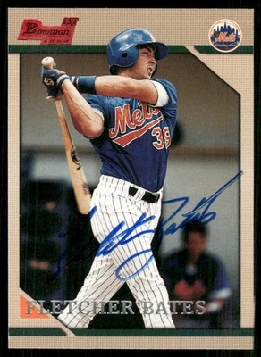 1996 Bowman FLETCHER BATES Signed Card autograph auto METS - Image 1 of 2