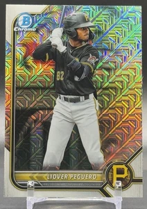 2022 Bowman Chrome #BCP-34 Liover Peguero Pittsburgh Pirates Mojo Refractor - Picture 1 of 2
