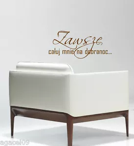 CAŁUJ...POLSKI POLISH WALL CITAZIONE VINILE DECORAZIONE ADESIVO DECAL STENCIL MURALE GRAFICA - Foto 1 di 2