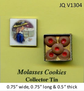 MOLASSES COOKIES IN TIN Dollhouse Miniature 1:12 Scale Food Treats - Picture 1 of 1