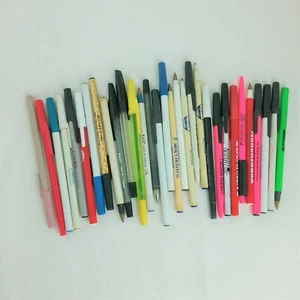 LOT of 31 Vintage Collectible Advertising Ball Point Pens with Lids - Picture 1 of 3