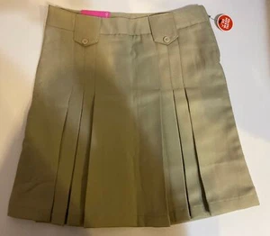 French Toast School Uniform Skirt Girls Size 10 Khaki Adjustable Waist Pleated - Picture 1 of 5