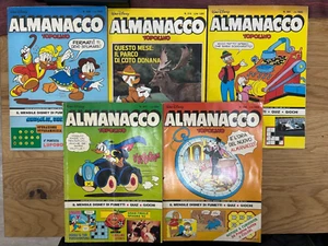 LOTTO ALMANACCO TOPOLINO 5 PEZZI MENSILE NUMERI 301-304-307-308-316 ANNO 1982/83 - Foto 1 di 16