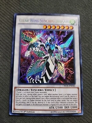 Yugioh! LP Clear Wing Synchro Dragon - CROS-EN046 - Secret Rare - 1st Edition Li - Image 1 of 4