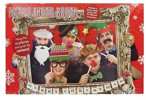 Photo Booth Requisiten mit Rahmen Weihnachten Motiv Festlich Urlaub Party Spaß - Bild 1 von 9
