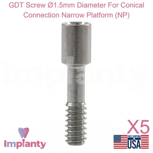 5x Tornillo GDT Ø1,5 mm de diámetro para conexión cónica plataforma estrecha (NP) - Imagen 1 de 3