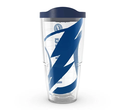 TAMPA BAY LIGHTNING, 24oz DOUBLE WALL, TUMBLER FROM TERVIS WITH LID INCLUDED Cover