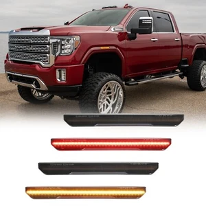 Smoked LED Front Rear Side Marker Lights For 2020-2024 GMC Sierra 2500 3500 HD - Picture 1 of 12