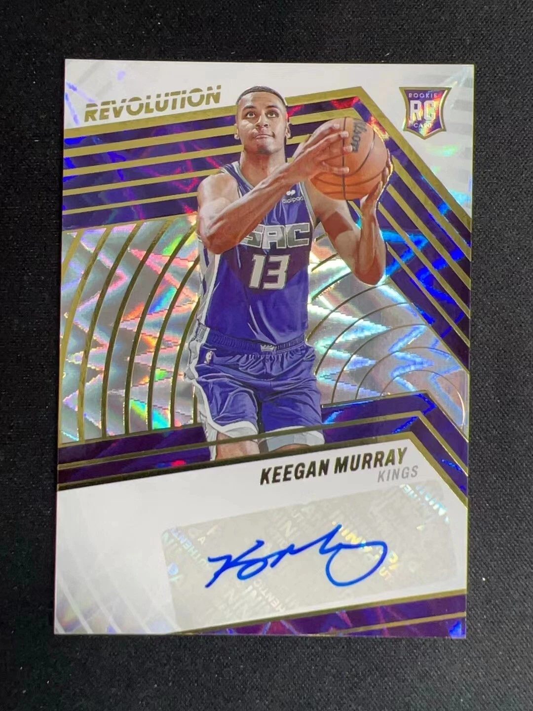 2022-23 Panini Revolution Keegan Murray Kings RC Rookie Auto Fractal /100