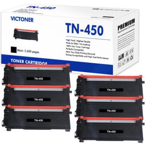 Toner ad alta resa 6 pezzi TN450 compatibile con Brother MFC-7860DW MFC-7360N HL-2240 - Foto 1 di 7