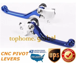 Palancas de freno de embrague CNC azul pivote EE. UU. para Kawasaki KX250F 05-12 / KX450F 06-2012 - Imagen 1 de 5