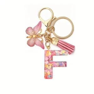 Initial Letter Keychain Pendant Resin Letter Keychain Purse Backpack Accessories - Picture 1 of 1