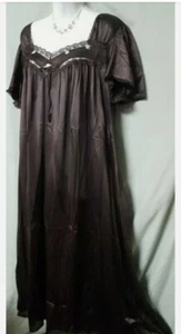 Comfort Choice Brown Nightgown  Long Short Sleeve  NYLON  SIZE 2X 60" BUST - Picture 1 of 4
