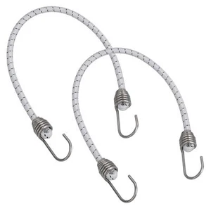 2pk 30" Bungee Rope With Stainless Steel Hooks Cords Shock Elastic Marine Boat - Picture 1 of 7