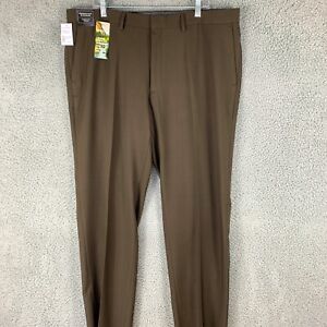 Haggar Dress Pants Mens 40X32 Brown NEW Wrinkle Free Premium Comfort NWT $70