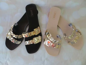 ANN MORE WACONIA Jelly sandalo scarpe donna modello catena slide cinturino oro - Foto 1 di 11