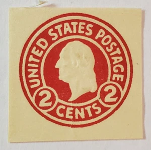 U.S. Postage ~ George Washington ~ Red 2¢ Round Embossed Stamp ~ c.1900's ~ 05 - Bild 1 von 5