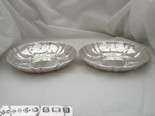 RARE PAIR of Geo VI HM STERLING SILVER ART DECO BOWLS 1937