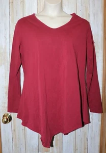 Womens Deep Red Doublju Long Sleeve Shirt Size 3XL very good - Picture 1 of 2