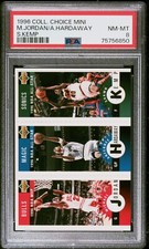 1996-97 Collector's Choice Mini #M78 Jordan / A.Haradaway / Kemp - PSA 8