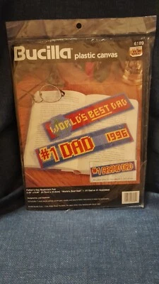 Bucilla FATHER'S DAY BOOKMARK PAIR Plastic Canvas KIT #6189 - Sealed - Image 1 of 4