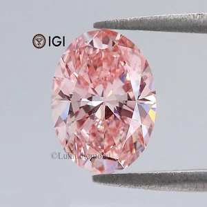 2.26 CT IGI Certified Oval Cut Fancy Intense Pink Color VS1 Clarity Lab Diamond - Picture 1 of 10