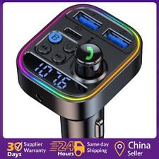 FM Transmitter Car Charger Bluetooth-Compatible 5.3 Dual USB LED Display 12V-24V