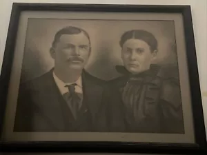 Antique Portraits PhotographCouple late 1800s early 1900s Original Frames 22x18” - Picture 1 of 12