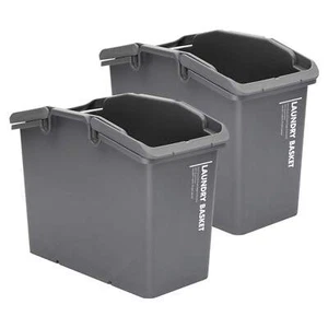 2 Set Stackable Multipurpose Laundry Basket Dark Grey - Picture 1 of 9