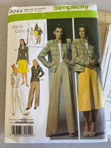 Patrón de costura Simplicity vintage 4044 - Falda, pantalones y chaqueta forrada Misses’ - Imagen 1 de 1