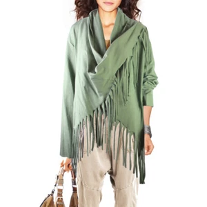 Psy Goa Elfen Hippie Fransen Tunika Sweatjacke Poncho Überwurf Gr.46 48 NEU - Bild 1 von 3