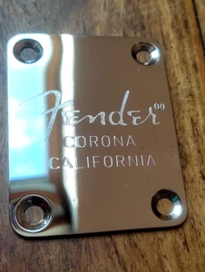 neck plate FENDER CORONA CALIFORNIA NEUF chrome - Imagen 1 de 4