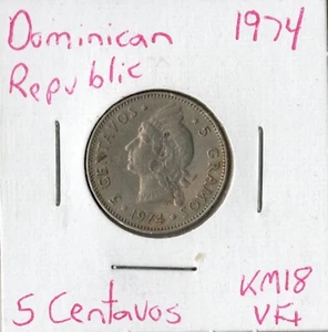 Moneda República Dominicana 5 Centavos 1974 KM18 - Imagen 1 de 1