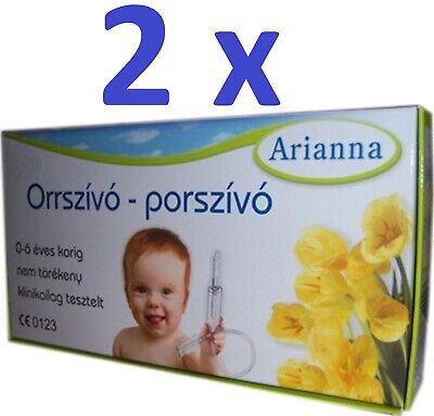 2 X Baby Vac ARIANNA Nasal Nose Vacuum Cleaner Orrszivo Porszivo Aspirator • 36.99£