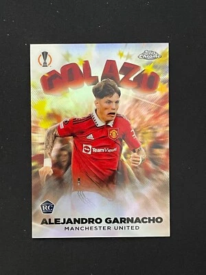 Alejandro Garnacho 2023 Topps Chrome UEFA Golazd Silver Refractor #G-17 - Image 1 of 2